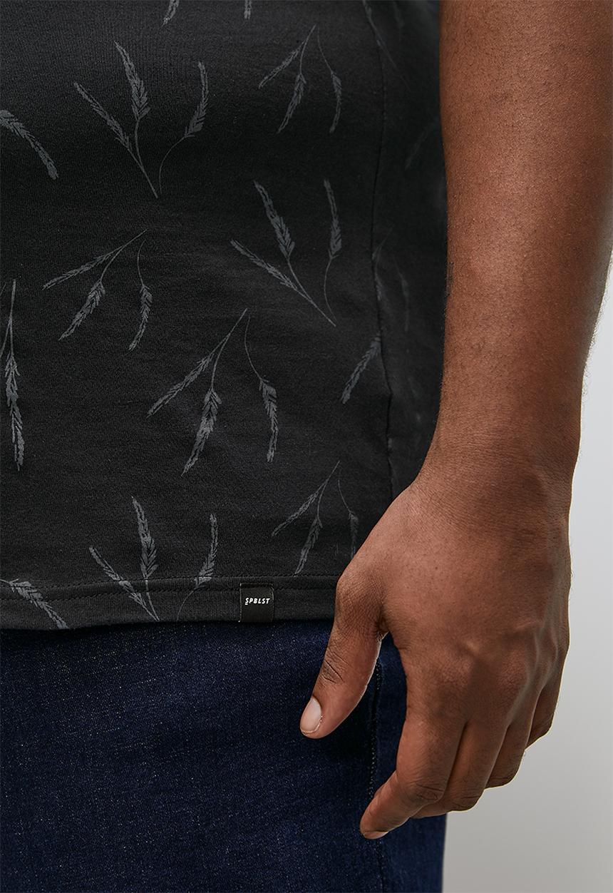 Superbalist - Feather print plus aop print tees - black