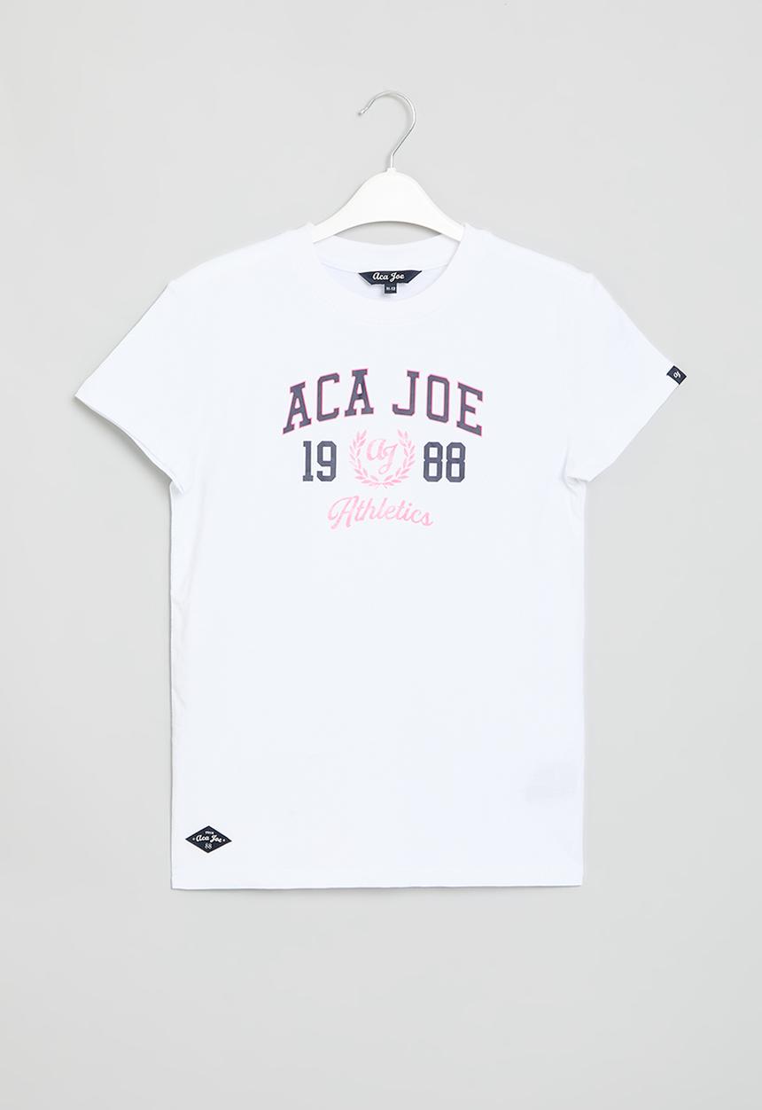 Aca Joe - Printed pink tee - white