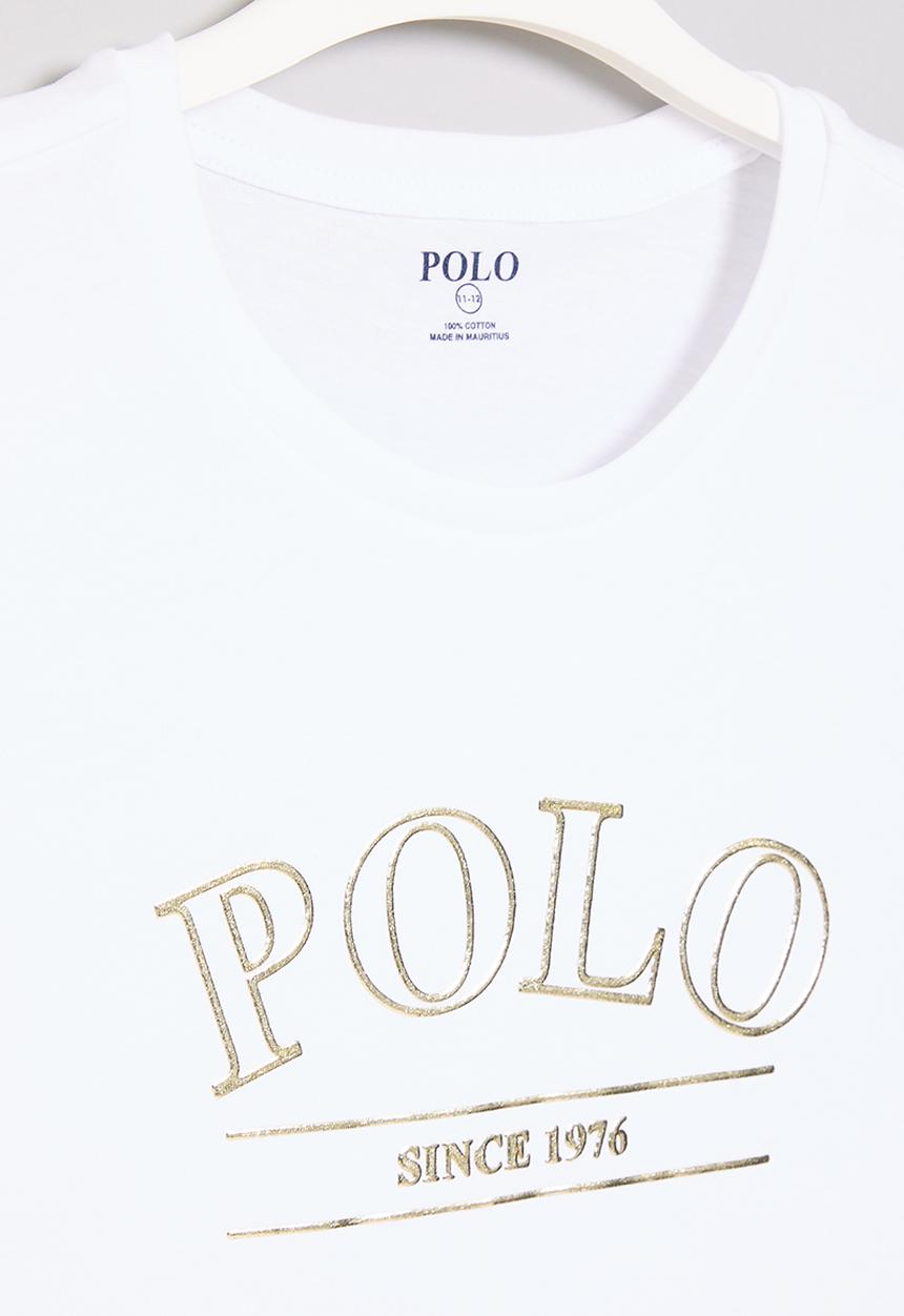 POLO - Girls paige printed tee - white