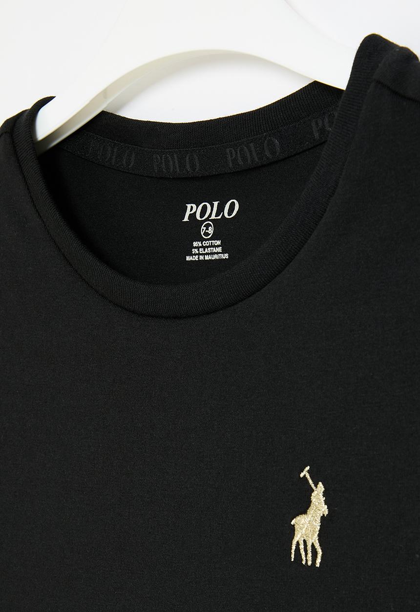 POLO - Girls kelly short sleeve tee - black