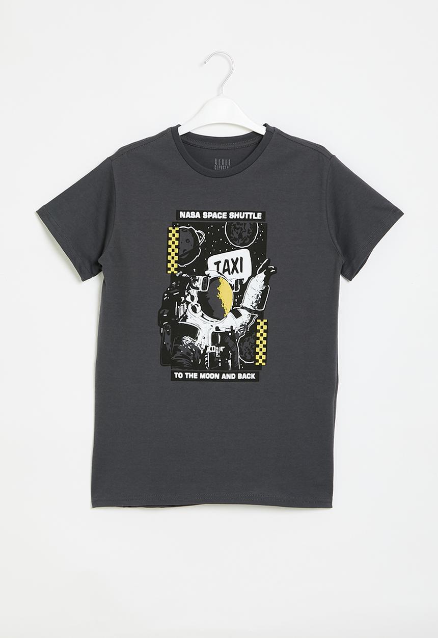 Rebel Republic - Nasa T-shirt - charcoal