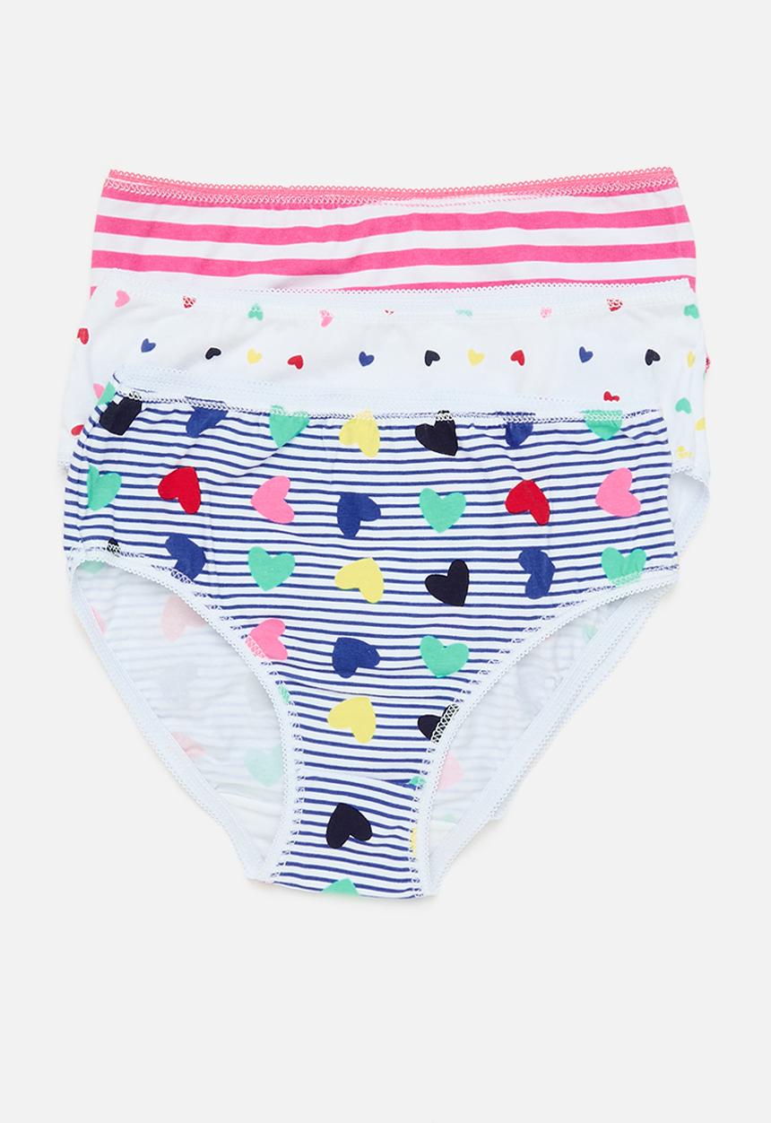 MINOTI - Girls aop hearts 3 pack knickers - multi