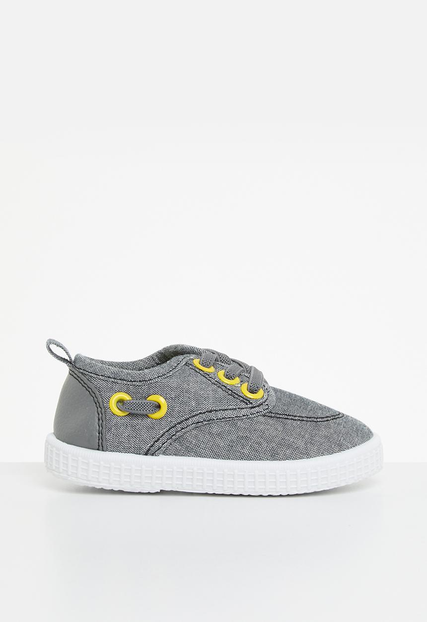 Pierre Cardin - Nixon baby boys sneaker - grey & yellow 