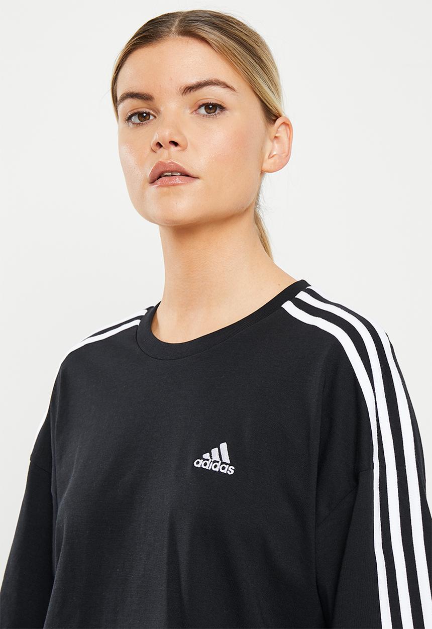 adidas Performance - W 3s crop top - black & white