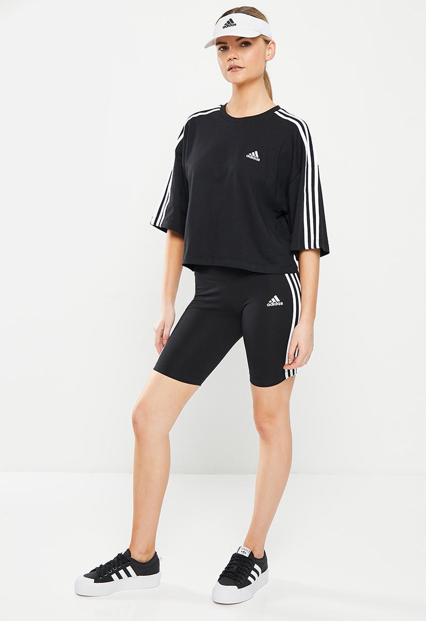 adidas Performance - W 3s crop top - black & white