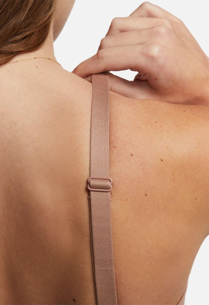 Nike - W Nk Alate minimalist bra - desert dust / white
