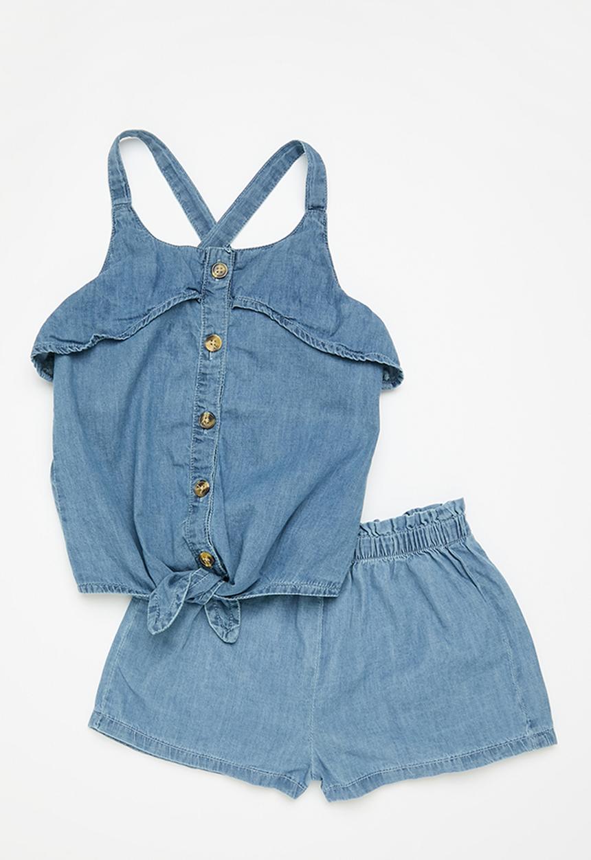 MINOTI - Lightweight chambray co-ord set - blue
