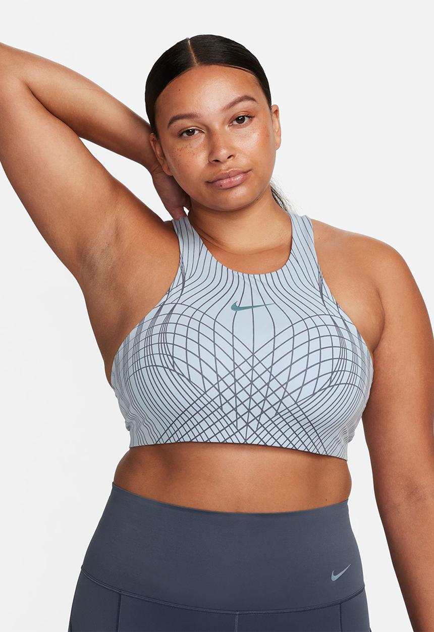 Nike - W Nike dri-fit swoosh high neck bra - blue tint 
