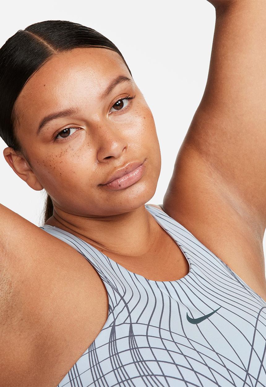 Nike - W Nike dri-fit swoosh high neck bra - blue tint 