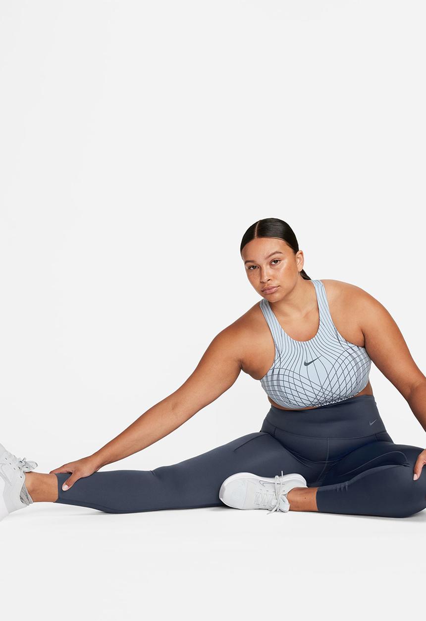 Nike - W Nike dri-fit swoosh high neck bra - blue tint 