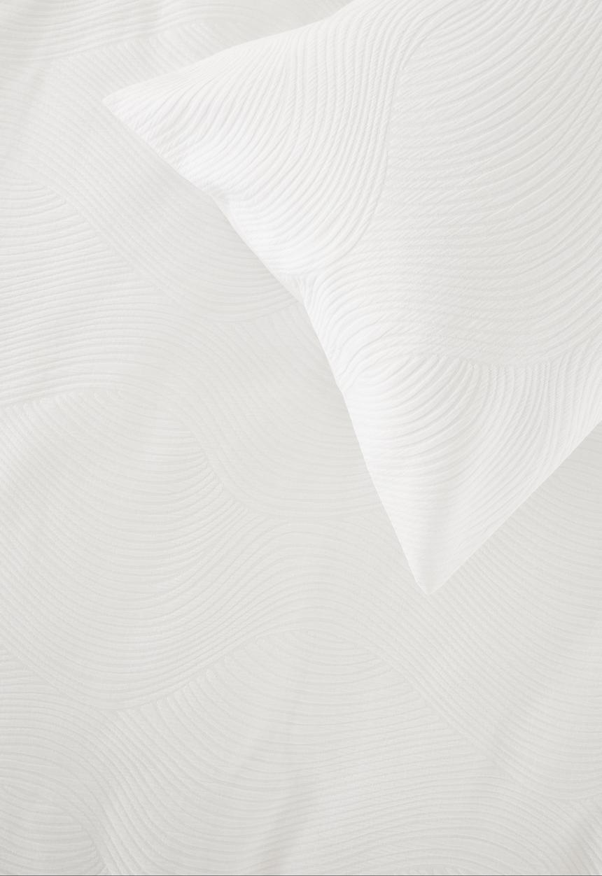 Linen House - Wave cotton jacquard duvet - white