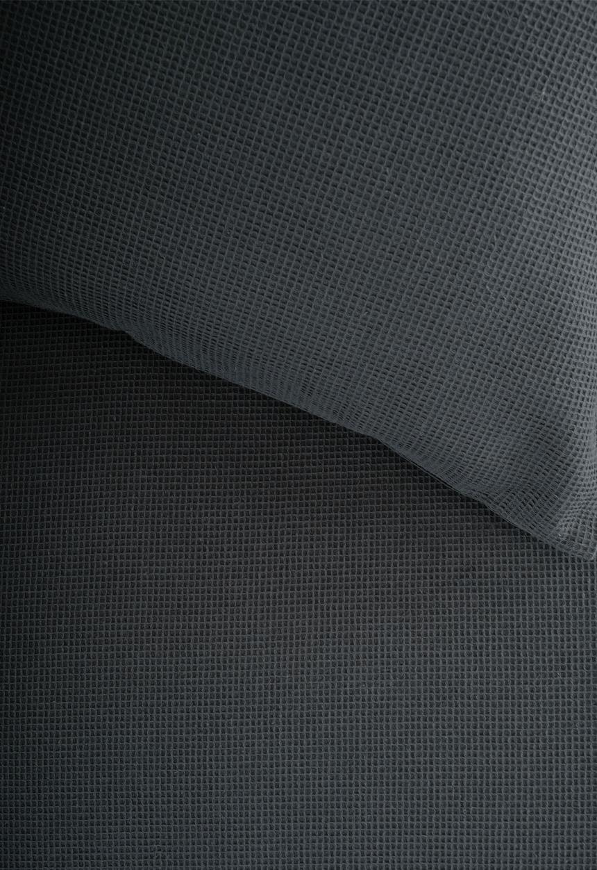 Linen House - Providence waffle duvet set  - charcoal