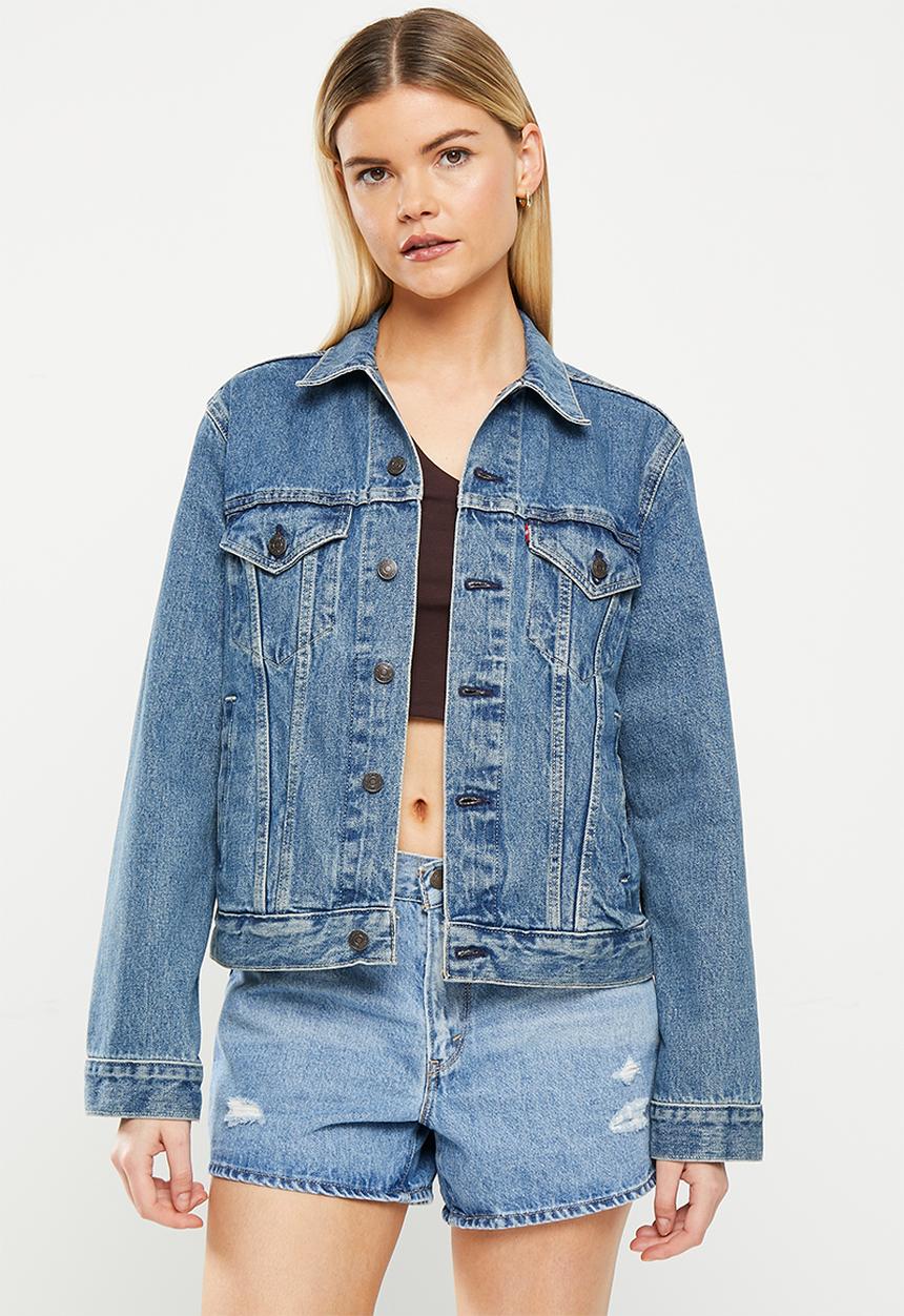 Levi’s® - Ex-boyfriend trucker za head above water - med indigo