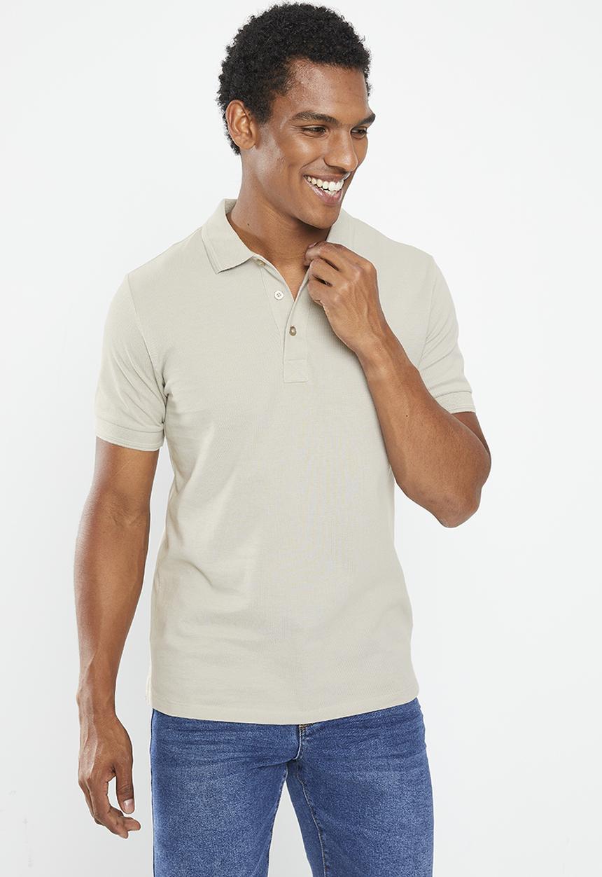 Vertigo - Mens vertigo core enzyme wash pique golfer - drizzle