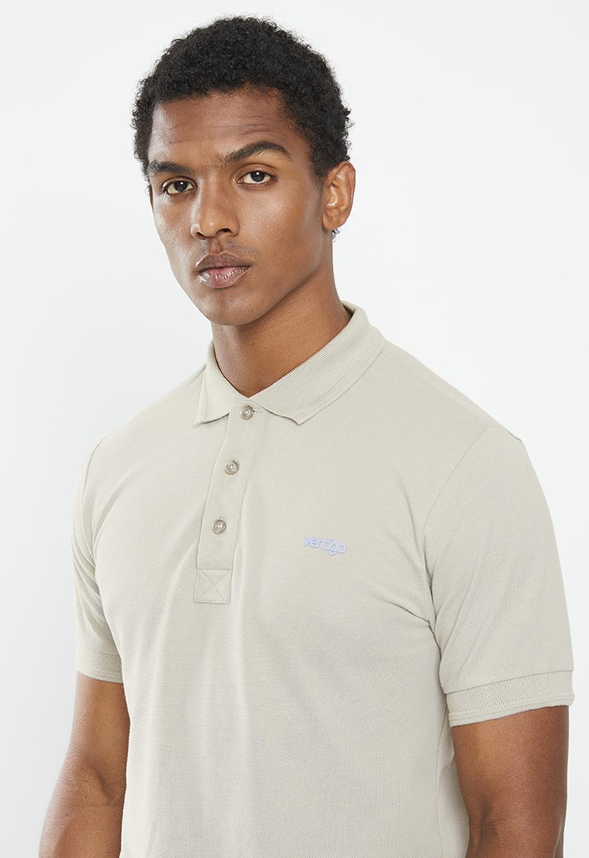 Vertigo - Mens vertigo core enzyme wash pique golfer - drizzle
