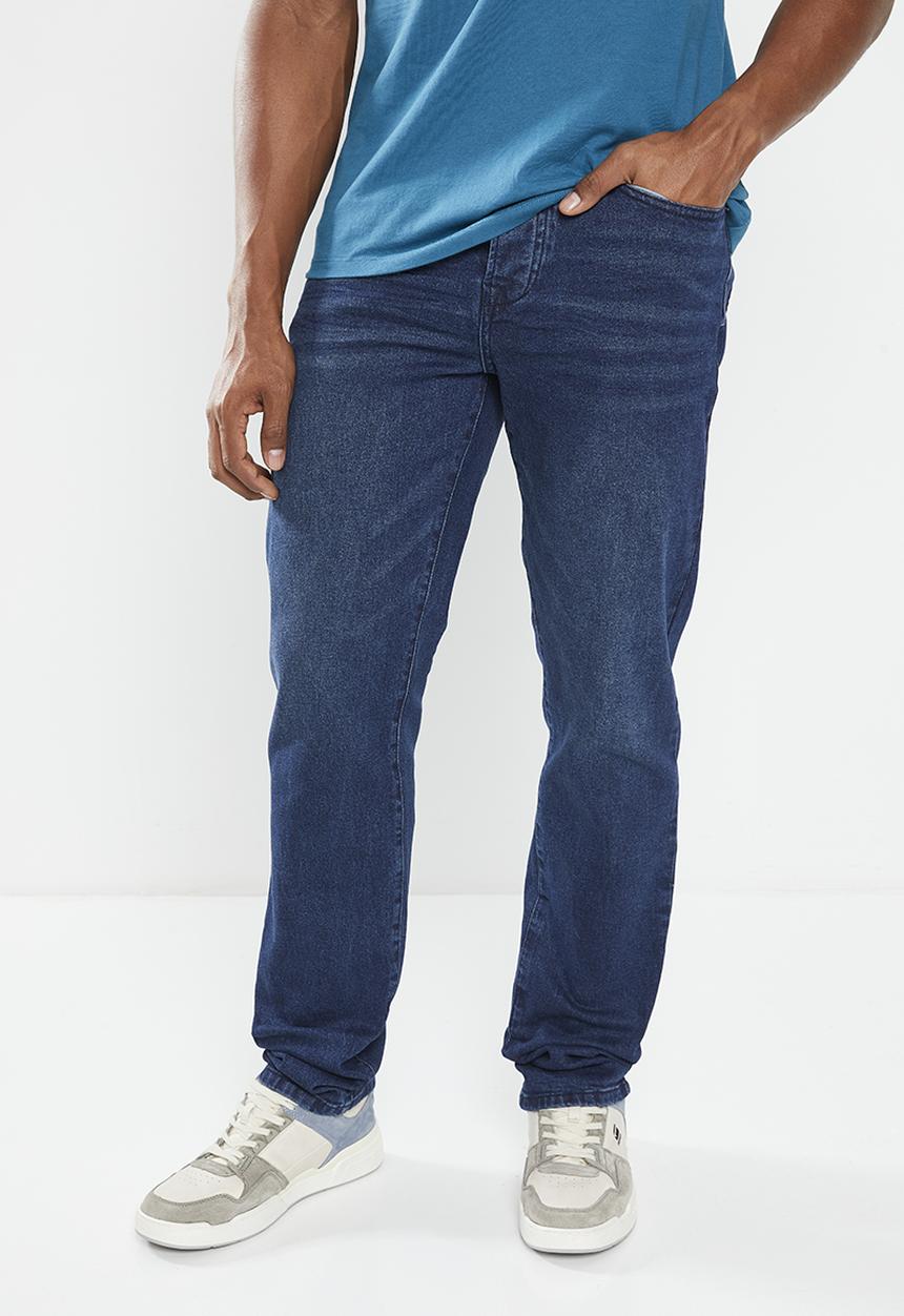 Vertigo - Mens vertigo core tapered leg denim jean - denim rinse