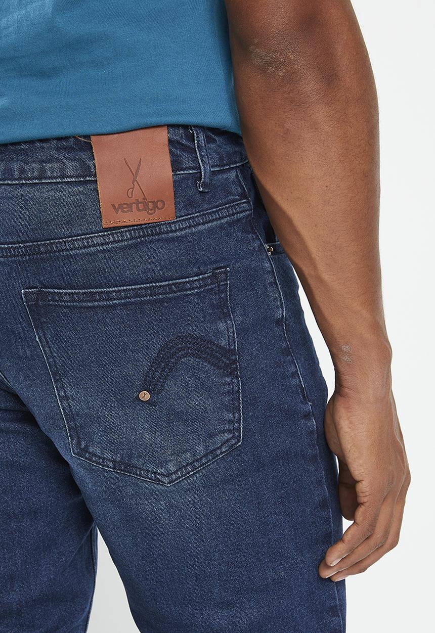 Vertigo - Mens vertigo core tapered leg denim jean - denim rinse