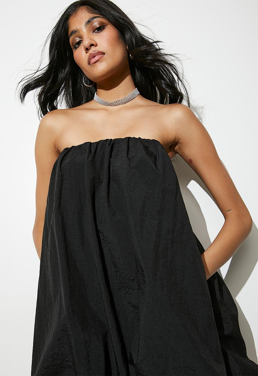 VELVET - Bubble mini dress - black