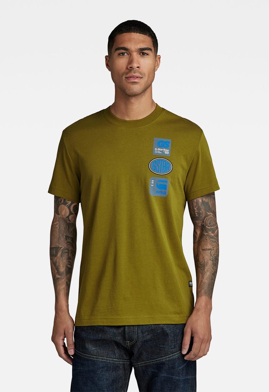 G-STAR - Multi badge r t compact jersey o - tobacco