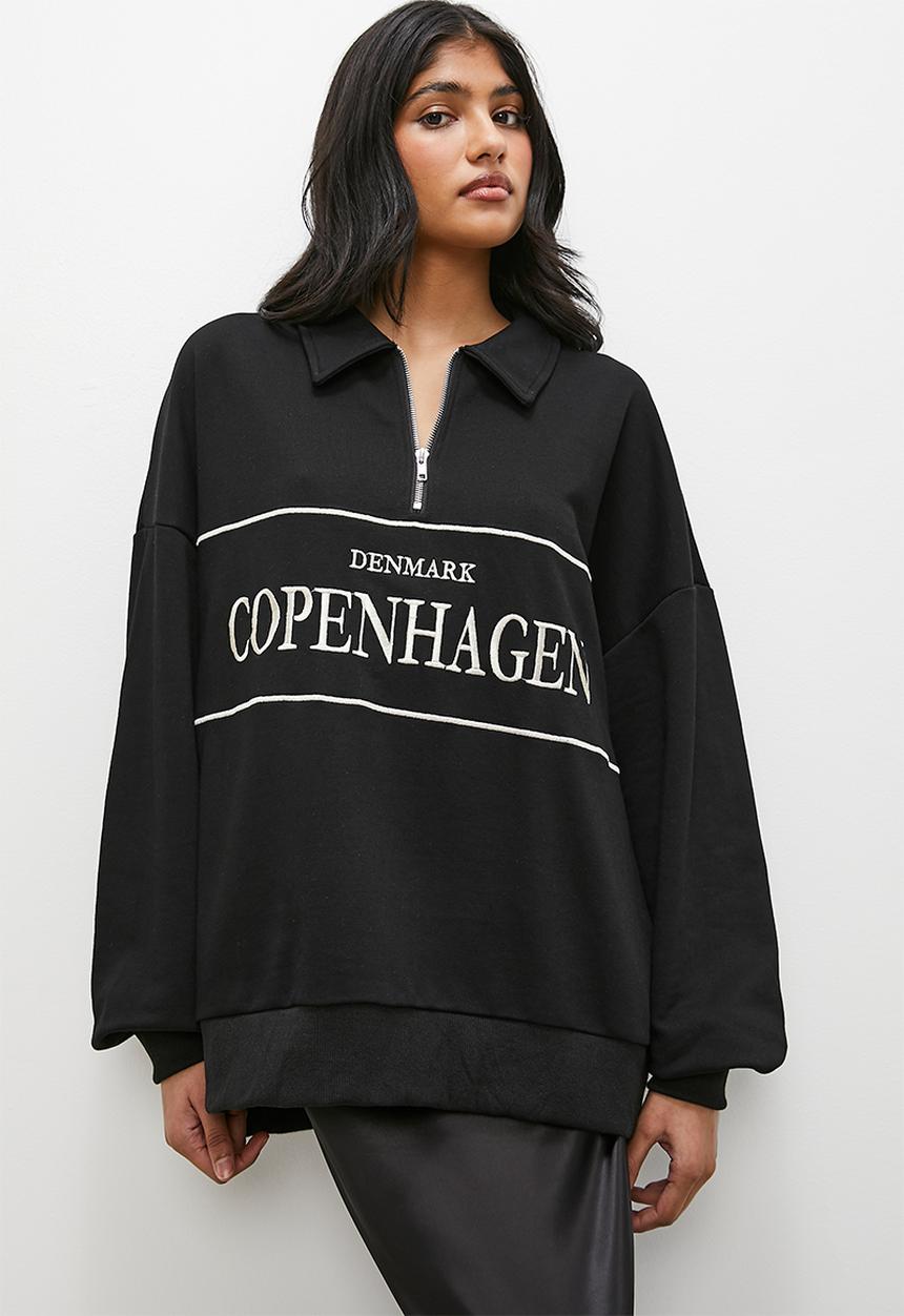 Superbalist - Half zip sweat - black