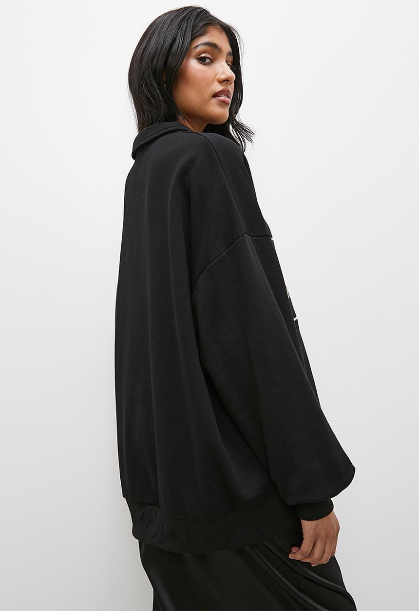 Superbalist - Half zip sweat - black