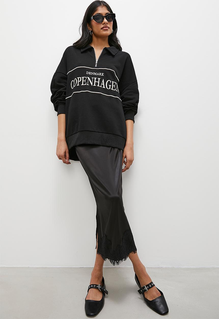 Superbalist - Half zip sweat - black