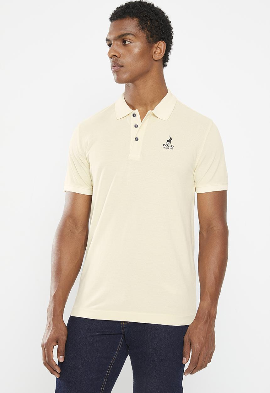 POLO - Mens pjc overdyed short sleeve golfer - ecru