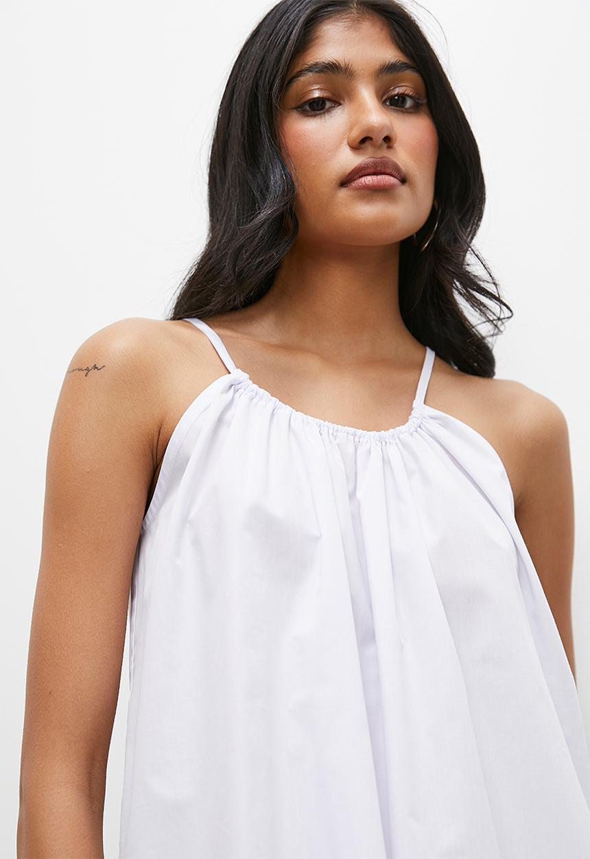 Superbalist - Soft cotton gathered cami - white