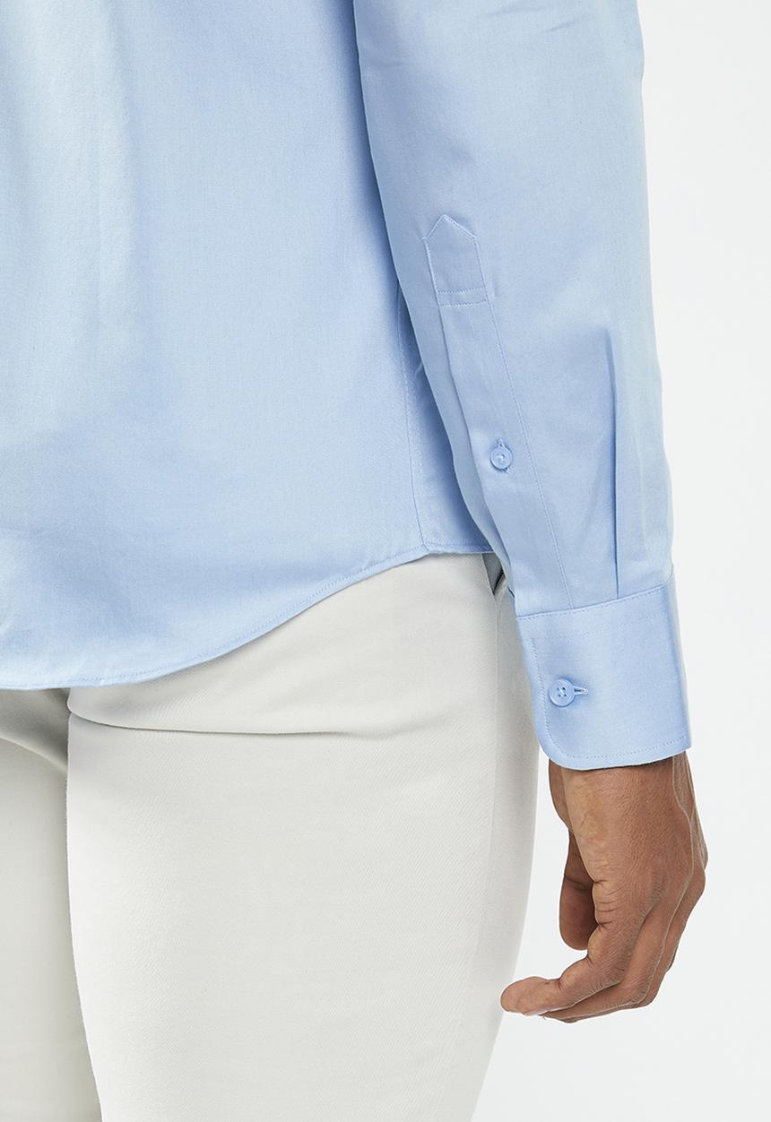 POLO - Men greig long sleeve shirt - mid blue 
