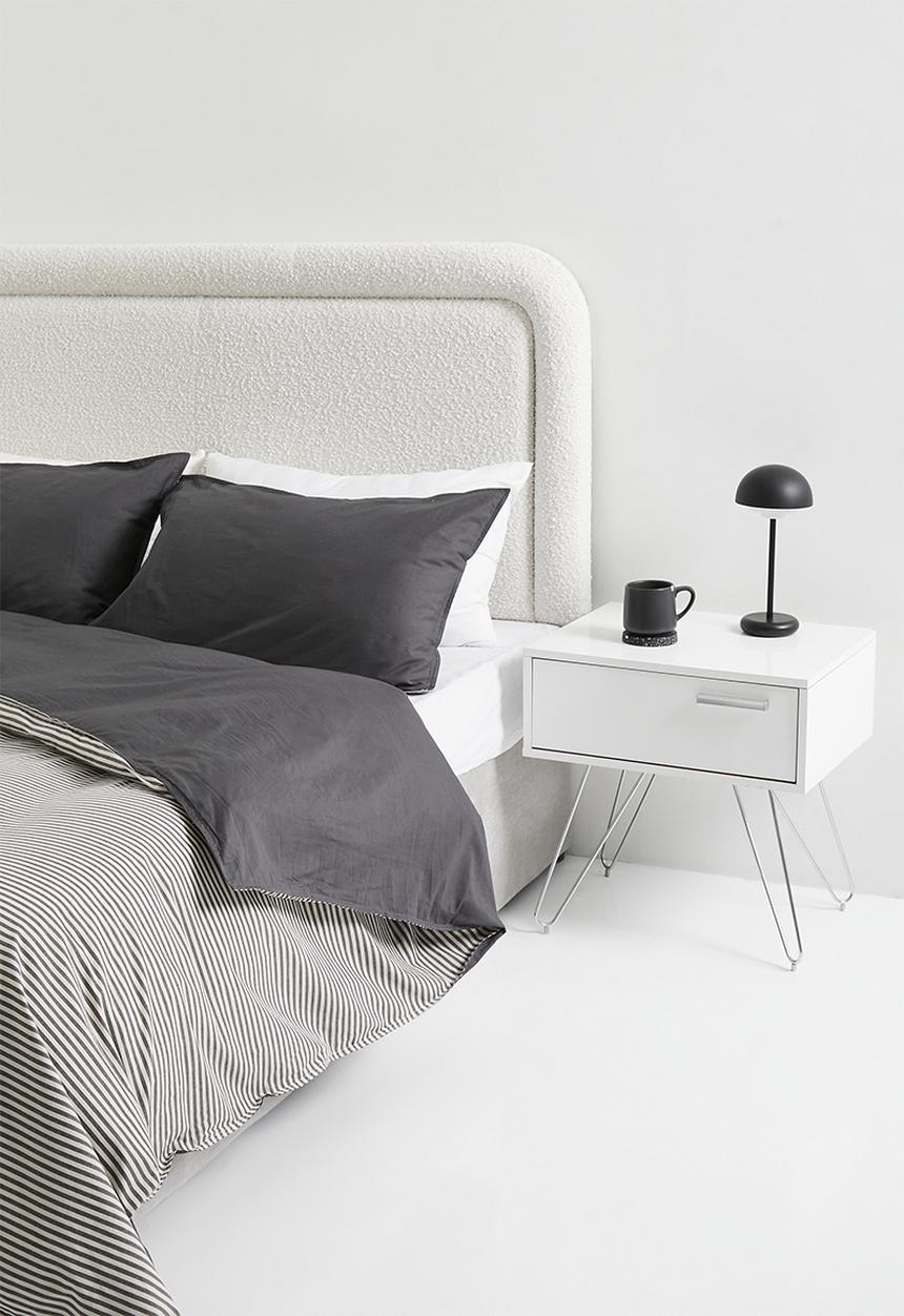 Hertex Haus - Cotton stripe bed set - charcoal