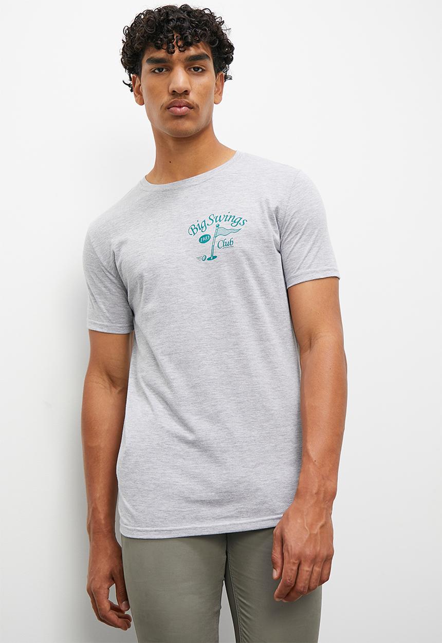 STYLE REPUBLIC - Big savings logo graphic tee - grey melange