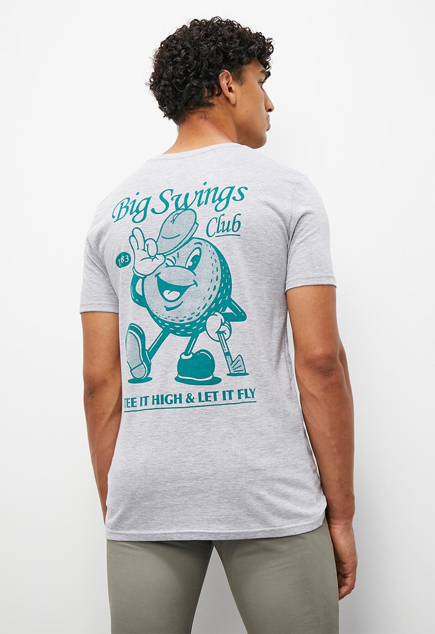 STYLE REPUBLIC - Big savings logo graphic tee - grey melange
