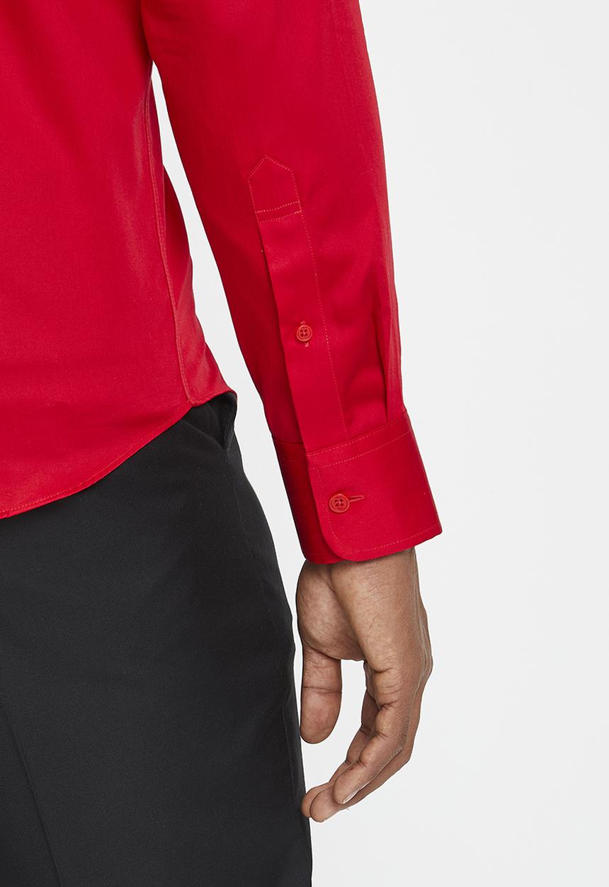 POLO - Mens greig long sleeve shirt - red