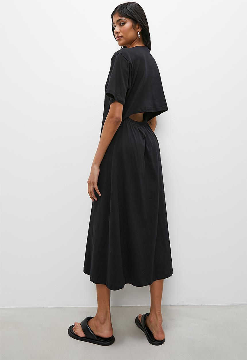 Superbalist - Openback knit midi dress - black