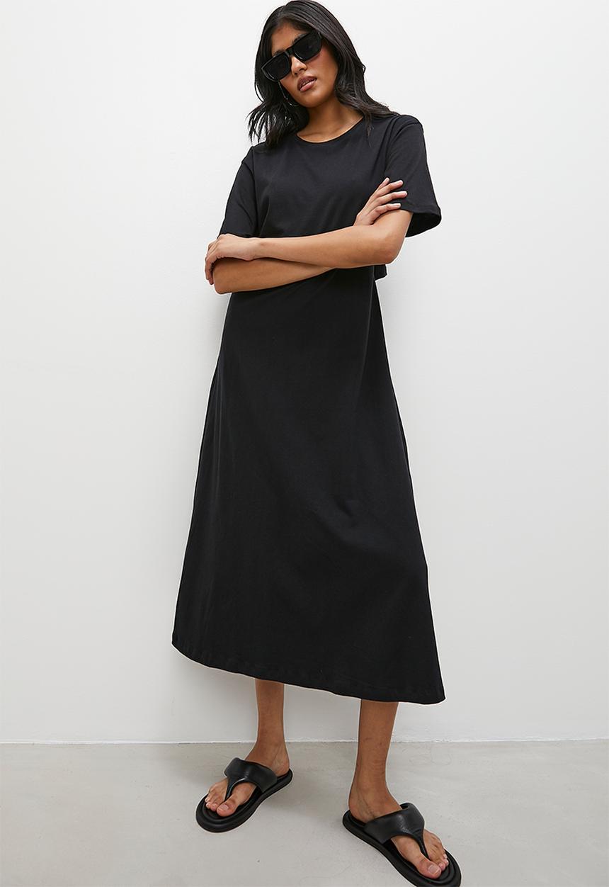 Superbalist - Openback knit midi dress - black