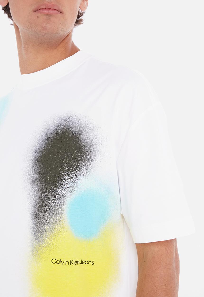 Calvin Klein - Graphic spray print tee - bright white
