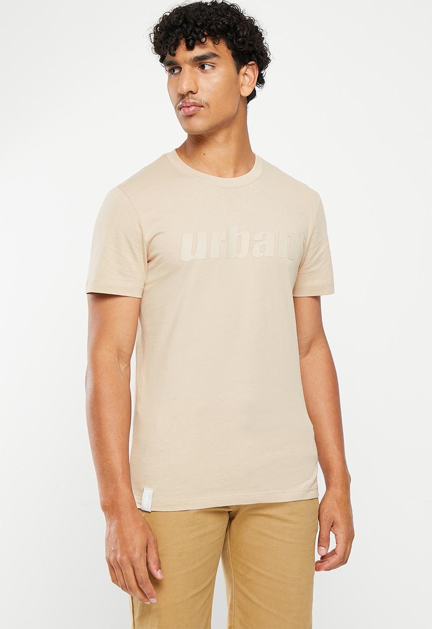 urban° - Mens urban core large hd print  tee  - oxford tan