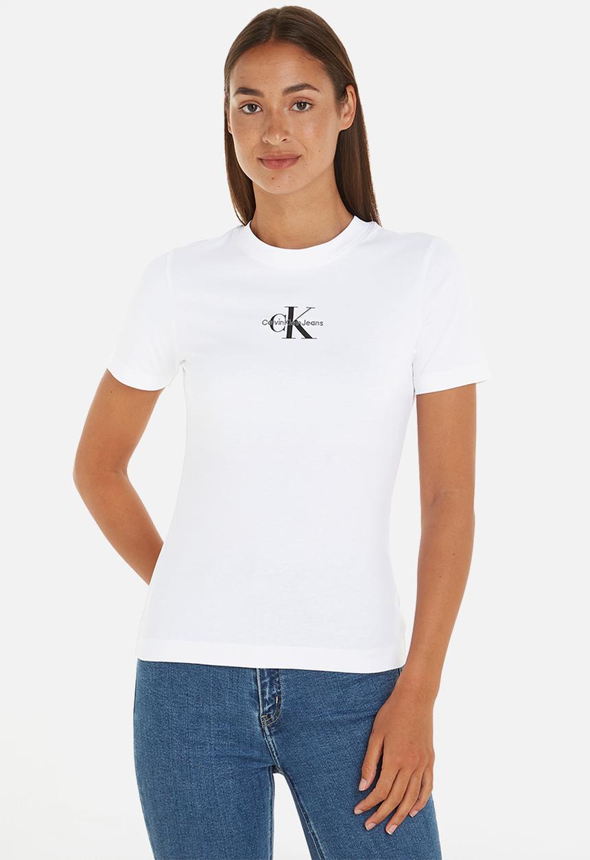 Calvin Klein - Monologo slim fit tee - bright white