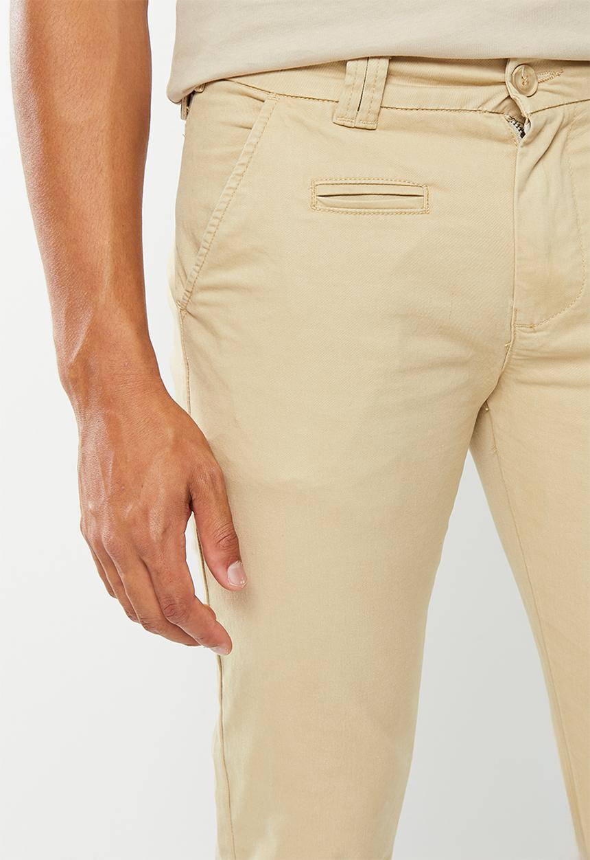 urban° - Mens Urban core 5 pkt enzyme wash chino Pants - White Asparagus