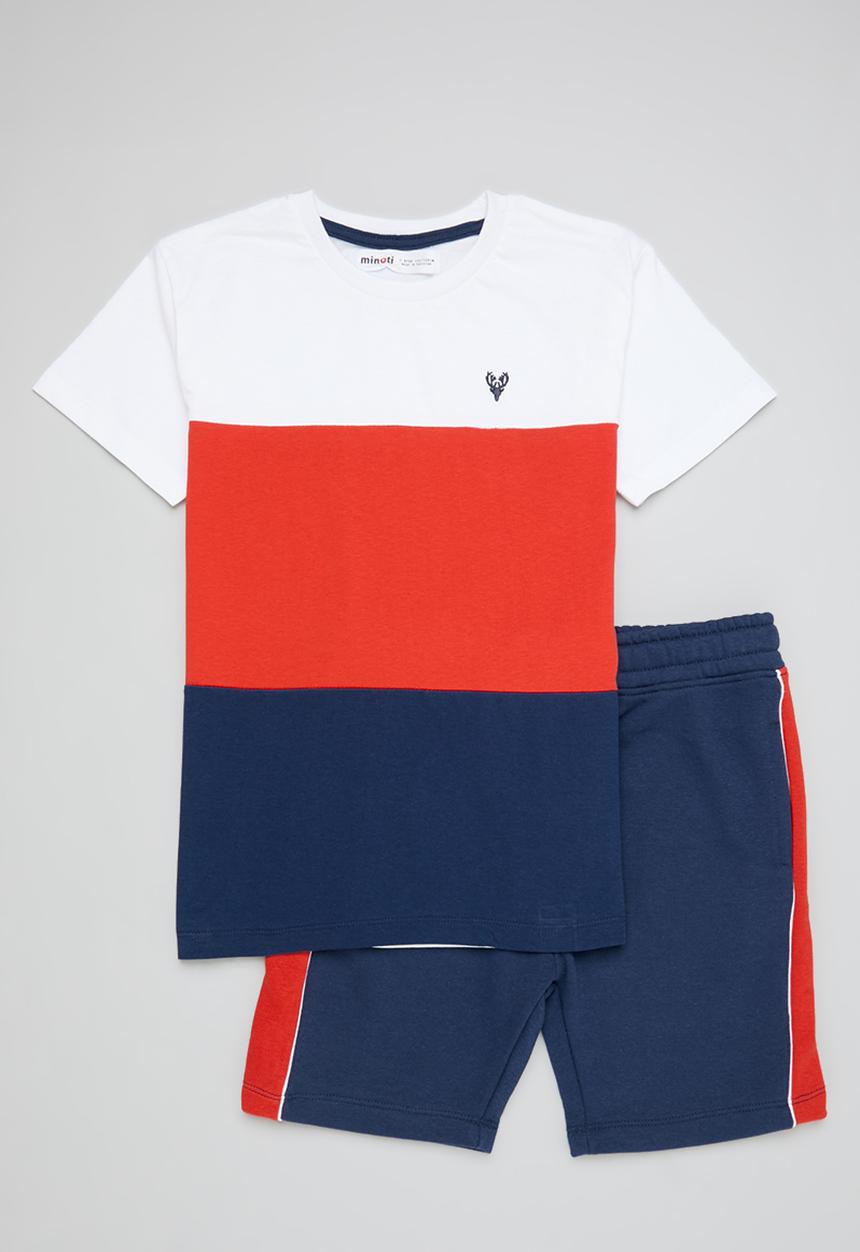 MINOTI - Boys jersey tee & fleece short - navy