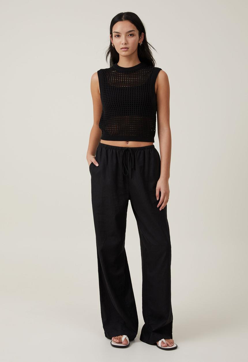 Cotton On - Cut out knit tank - black