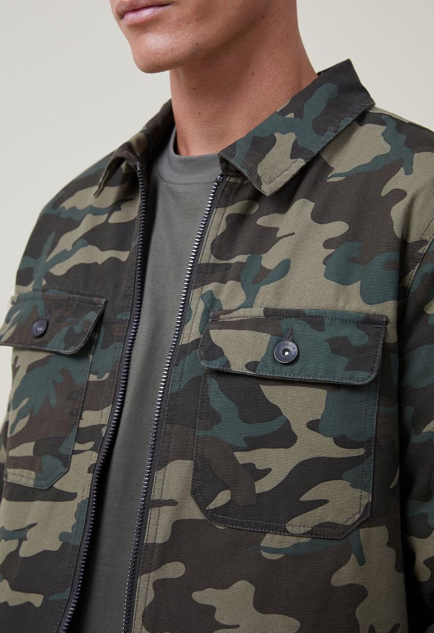 Cotton On - Utility trucker jacket - camo