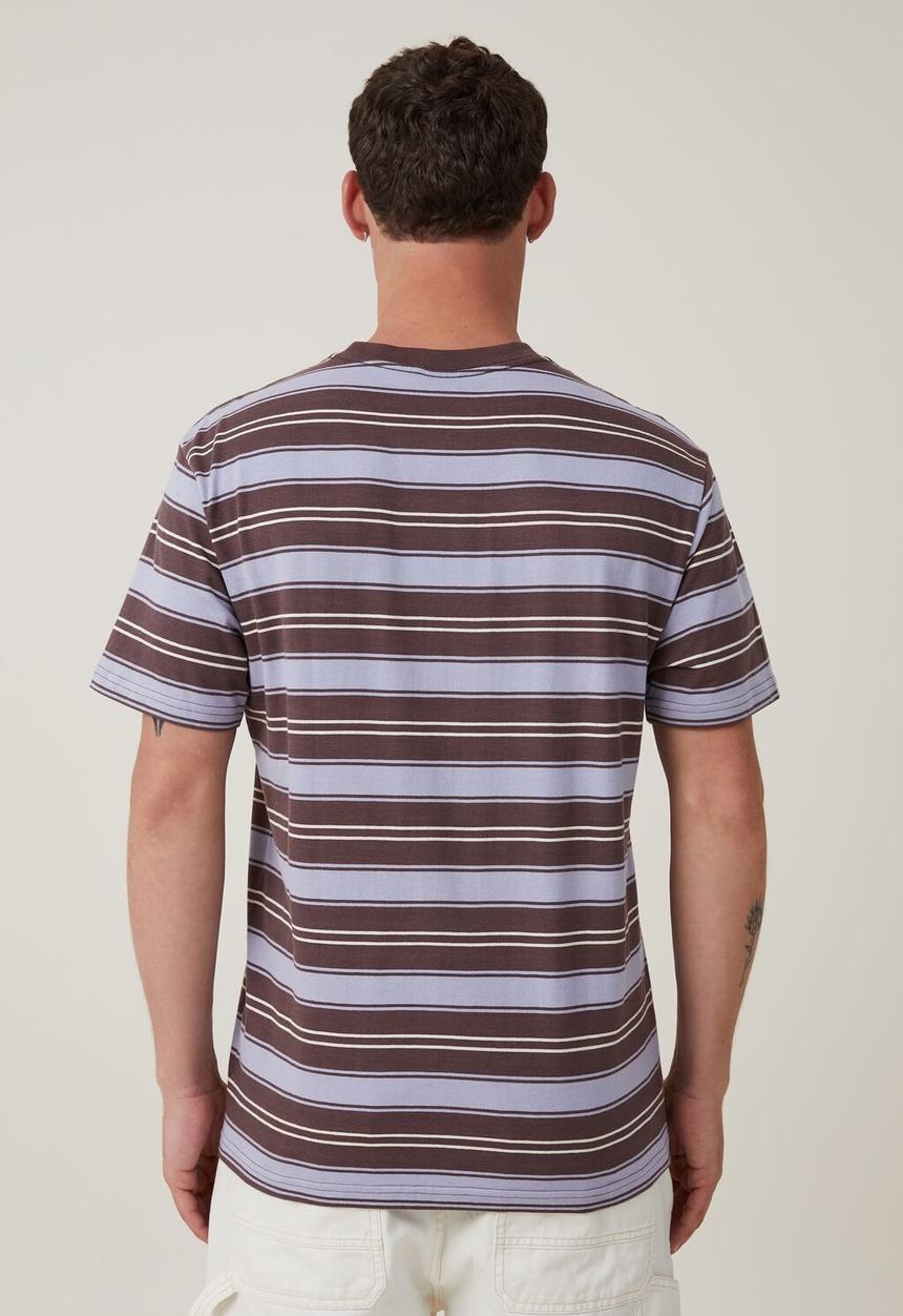 Cotton On - Loose fit stripe t-shirt - brown everyday stripe 