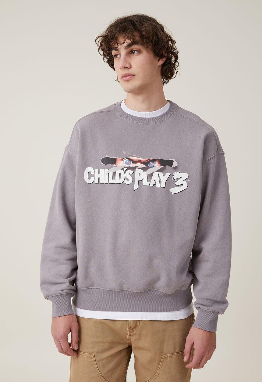 Cotton On - Halloween oversized sweater - lcn uni washed brick/childs play 3 - rip