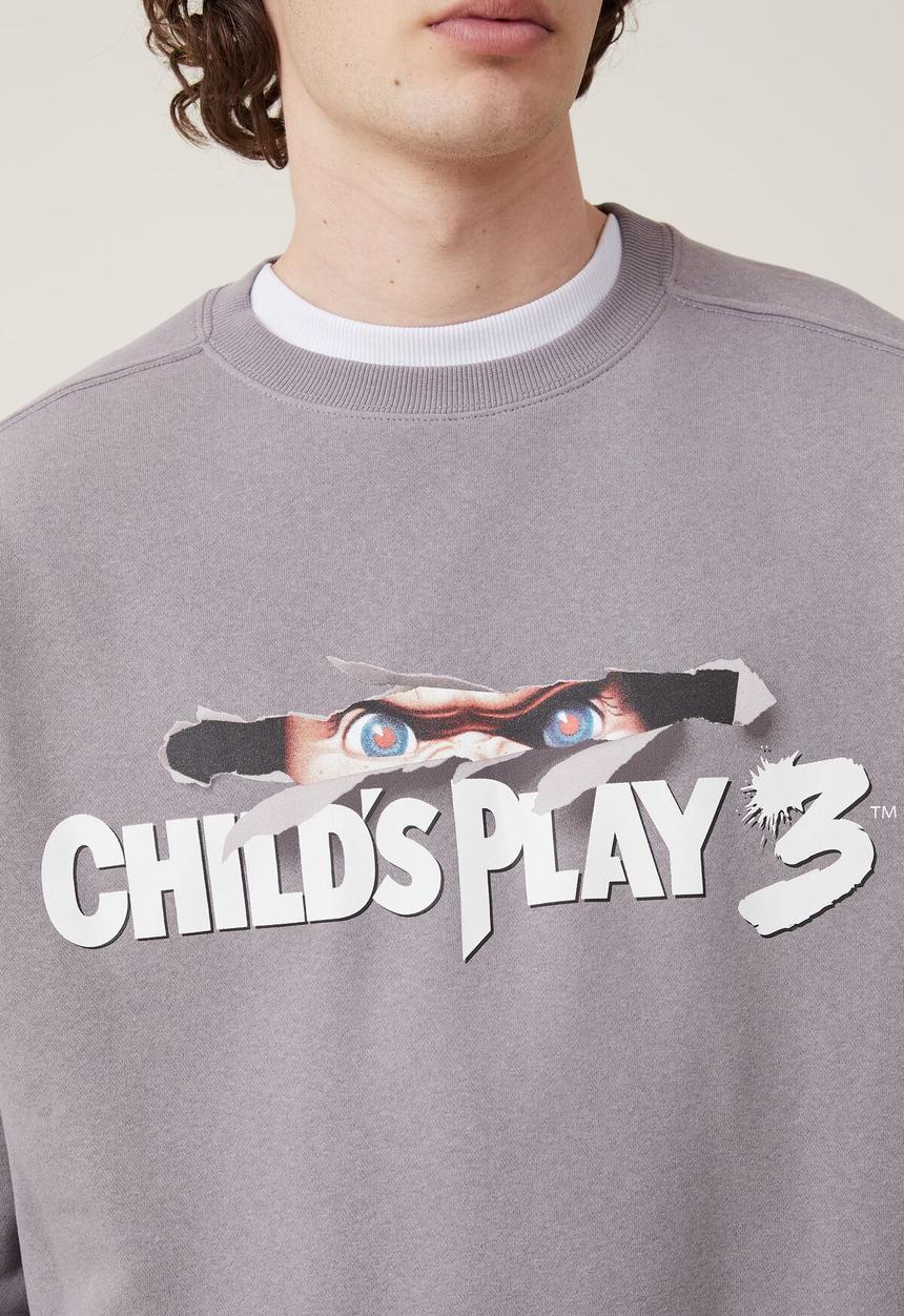 Cotton On - Halloween oversized sweater - lcn uni washed brick/childs play 3 - rip
