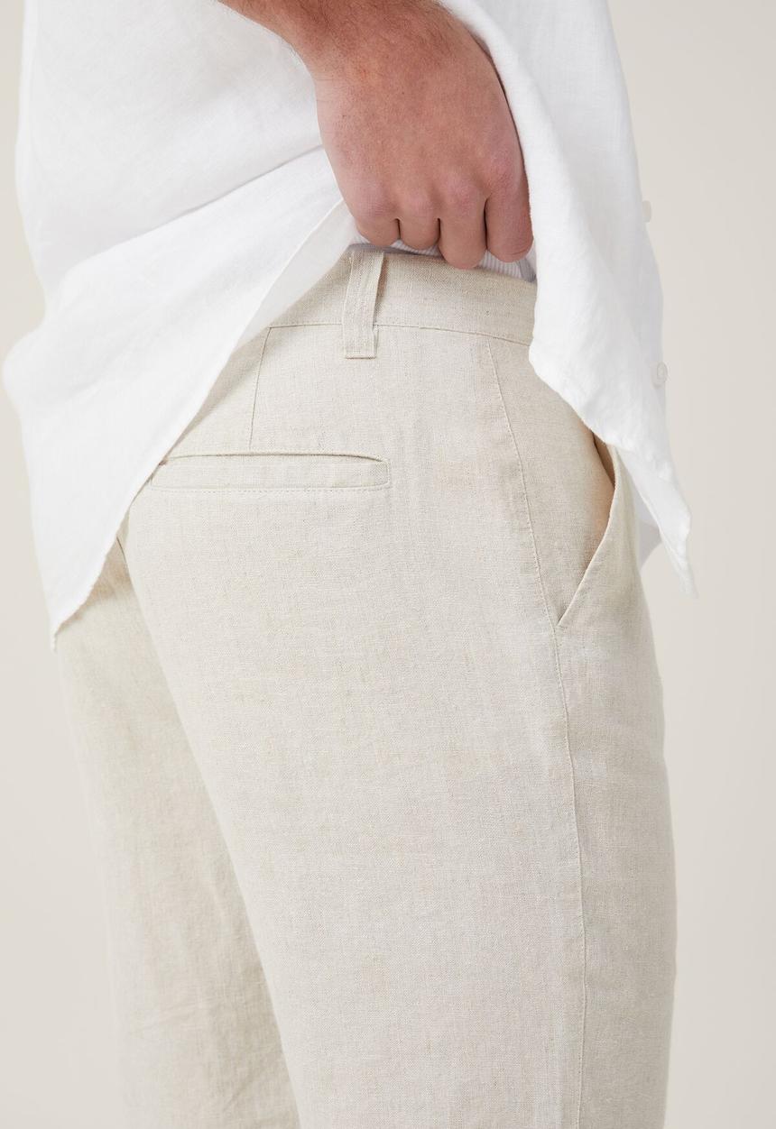 Cotton On - Linen pleat short - oatmeal