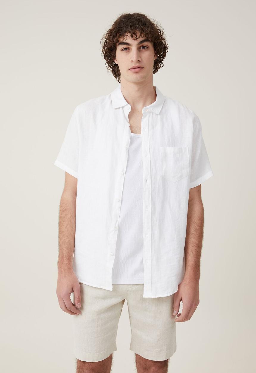Cotton On - Linen pleat short - oatmeal