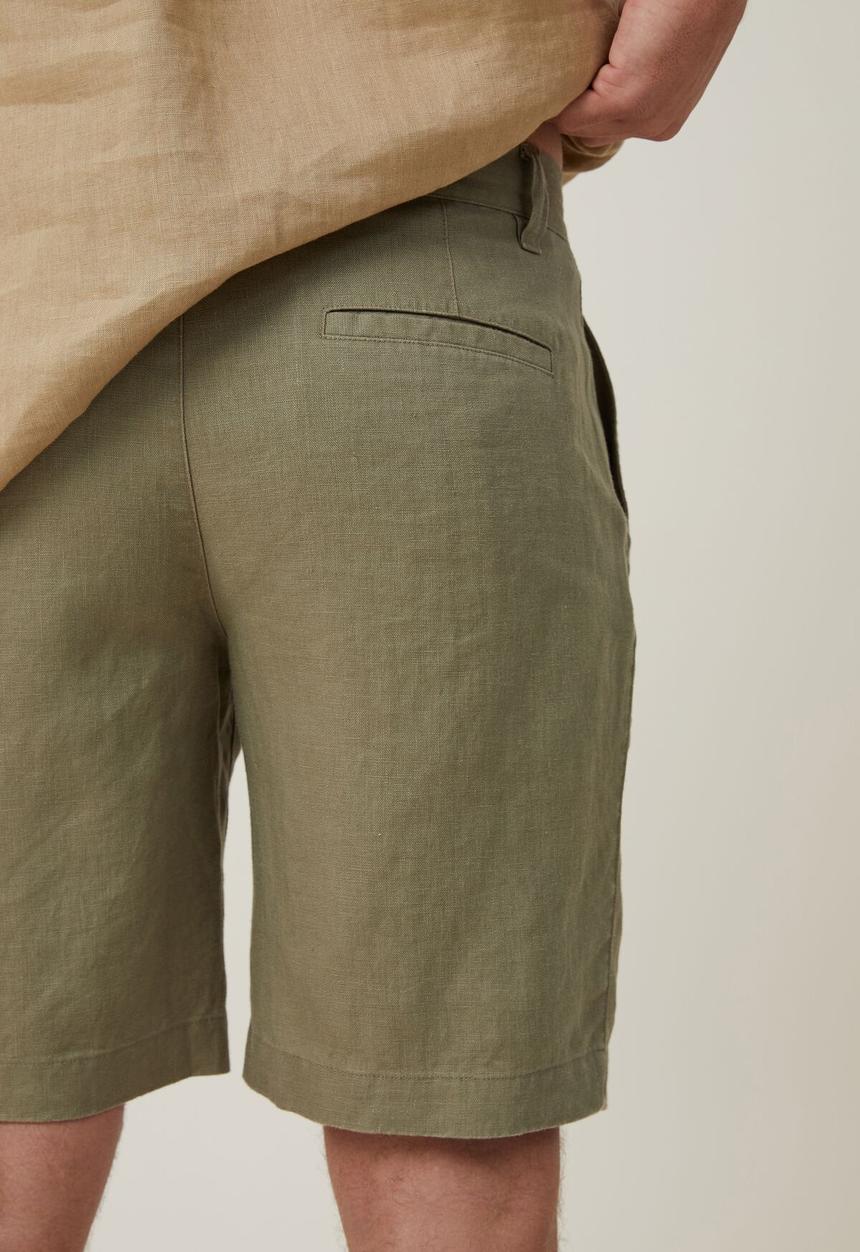 Cotton On - Linen pleat short - faded clover