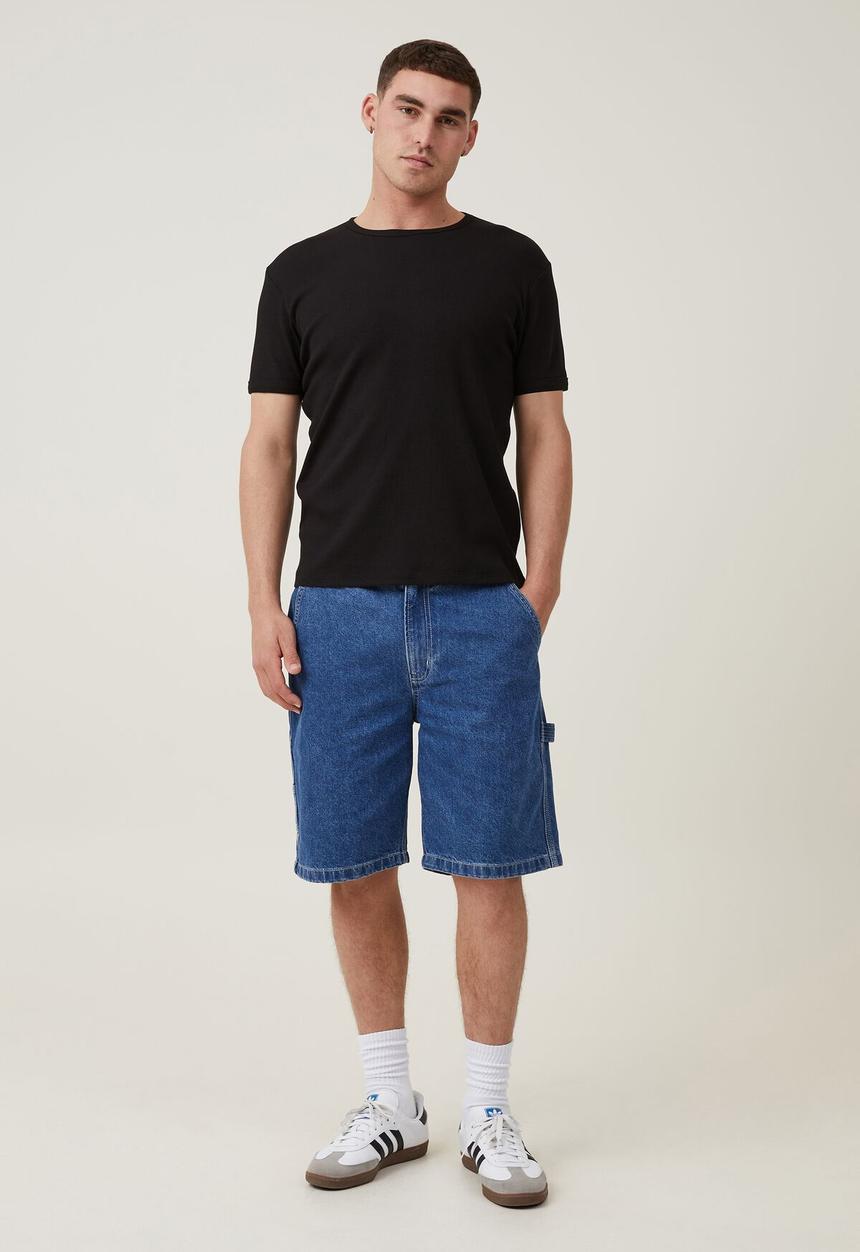 Cotton On - Ribbed t-shirt - black
