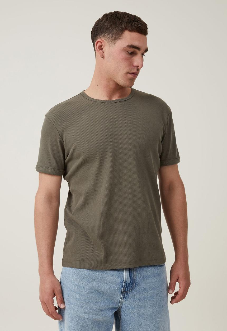 Cotton On - Ribbed t-shirt - military